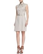Lela Rose Sleeveless Belted Shirtdress - Lyst