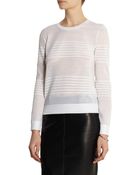 Calvin Klein Striped Fine-Knit Wool-Blend Sweater - Lyst