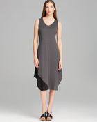 Eileen Fisher V Neck Color Block Dress - Lyst