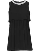 Topshop Petite Pearl Neck Crop Overlay Dress - Lyst