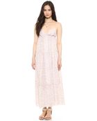 L'Agence Tiered Maxi Dress - Sandshell Leopard Print - Lyst