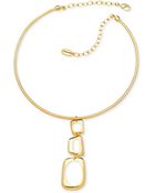 T Tahari 14K Gold-Plated Open Link Triple Drop Pendant Wire Necklace - Lyst
