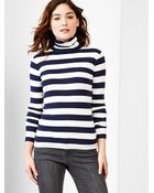 Gap Supersoft Stripe Turtleneck Tee - Lyst