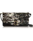 Isabel Marant Laith Suede And Printed Calf Hair Shoulder Bag - Lyst