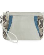 Khirma Eliazov Python Leather Zip Pouch Wristlet White - Lyst