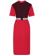 Victoria, Victoria Beckham Color-Block Wool-Crepe Dress - Lyst
