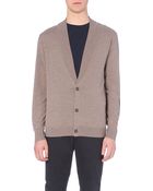 Paul Smith Ribbed Trim Buttoned Wool Cardigan - For Men - Lyst