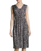 Rachel Pally Splatter-Print Ruched Midi Dress - Lyst