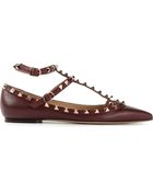 Valentino Rockstud Ballerinas - Lyst
