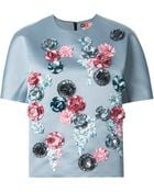 MSGM Embellished Floral Top - Lyst