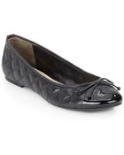 Delman Quilted Leather Ballet Flats - Lyst
