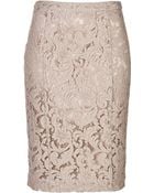 Burberry Lace Pencil Skirt - Lyst