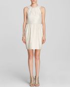 Shoshanna Dress - Adrianna Sleeveless High Neck Dot Foil Crepe - Lyst