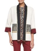 Etro Mixed Media Coat With Fur Trim - Lyst