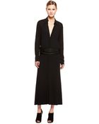 Donna Karan New York Jersey Shirt Dress With Leather Belt - Lyst