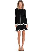 McQ by Alexander McQueen Peplum Knit Zip Through Jumper - Lyst