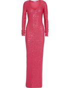 Oscar de la Renta Sequined Cotton-Blend Gown - Lyst