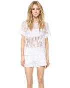 Rebecca Taylor Voile Eyelet Top White - Lyst