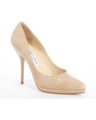 Jimmy Choo Nude Patent Leather 'Laurie' Pumps - Lyst