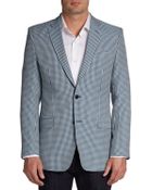 Versace Gingham Cotton Sportcoat - Lyst
