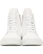 Helmut Lang White Leather High_Top Sneakers - Lyst
