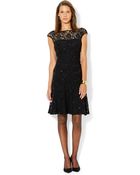 Lauren by Ralph Lauren Sequin-Lace V-Back Dress - Lyst