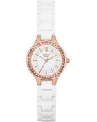 DKNY Chambers Glitz Rose Gold-Tone Ceramic Watch - Lyst