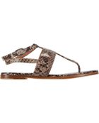 snakeskin thong sandals