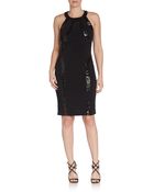 Laundry By Shelli Segal Sequined Racerback Jersey Dress - Lyst
