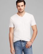 John Varvatos Usa Slub V-Neck Short Sleeve Tee - Lyst