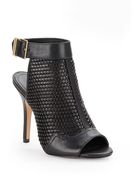 Pour La Victoire Open-Toe, Open-Back Leather Ankle Boots - Lyst