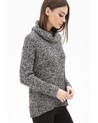 Forever 21 Marled Knit Turtleneck Sweater - Lyst