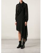 McQ by Alexander McQueen Ruffled Details Asymmetric See-Trough Dress - Lyst