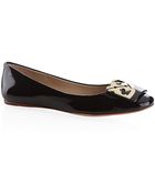 Tory Burch Square Patent Flat - Lyst