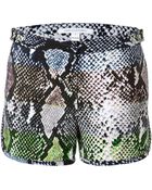 Diane von Furstenberg Silk Snake Print Tiffany Shorts - Lyst