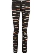 Isabel Marant Orson Zebra Embroidered Twill Skinny Jeans - Lyst