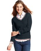 Tommy Hilfiger Long-sleeve Cable-knit V-neck - Lyst
