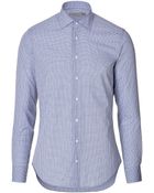 Etro Micro-Check Printed Cotton Button-Down - Lyst