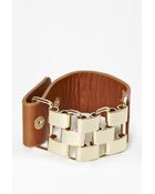 French Connection Multi Link and Leather Bracelet - Lyst