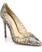 Alexandre Birman Laser-Cut Python Pumps - Lyst