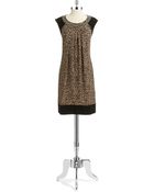 Jones New York Leopard Print Shift Dress - Lyst