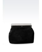 Emporio Armani Runway Clutch In Patent - Lyst