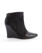 Nanette Lepore Olive Leopard Calf Hair 'Intoxicating' Wedge Heel Booties - Lyst