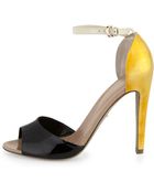 Sergio Rossi Patent Metallic Ankle-strap Sandal - Lyst