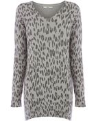 Oasis Animal V-Neck Jumper - Lyst
