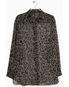 Mango Leopard Print Blouse - Lyst