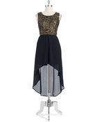 Joa Hilo Lace Overlay Dress - Lyst