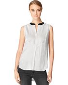 Calvin Klein Jeans Sequined Bib Blouse - Lyst