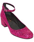 Saint Laurent 40Mm Babies Mary Jane Glittered Pumps - Lyst