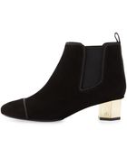 Tory Burch Regina Golden-Heel Bootie - Lyst